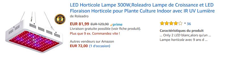 Lampe Horticole Plante Spectre Complet 72 LED Hauteur Réglable Minuterie 10  Luminosité 3 Mode - Décorations de Jardin (11132897)