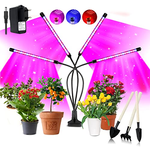 Niello Lampe pour Plantes, Lampe de Croissance pour Plantes 80 LED avec minuterie Auto - on/Off 3H/9H/12H, 5 luminosité Lampe de Plante pour semis, Croissance, Floraison et Fruits